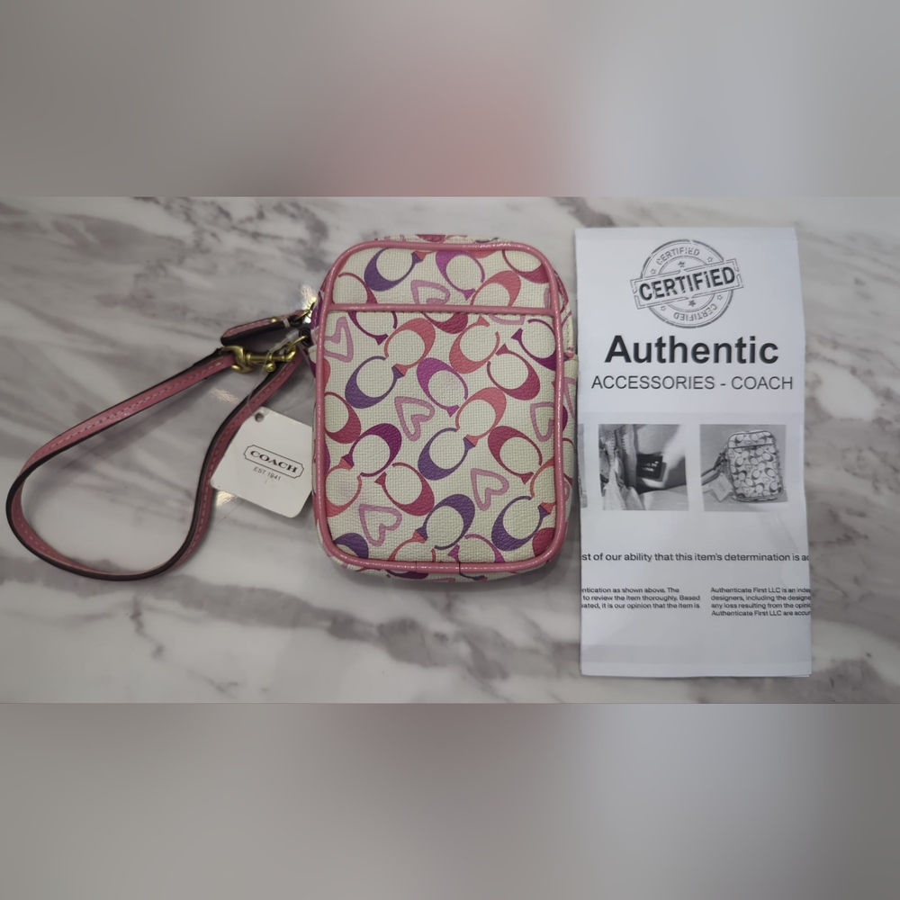 Coach Monogram Wristlet with Certificate of Authenticity